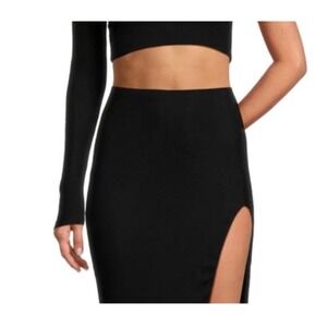 New All Stars Maxi Skirt, Black, High Slit, Size L